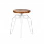 Preview: Metal stool Wood Seat Industrial Design white