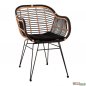Mobile Preview: Wicker chair Allegra with pillows beige - black