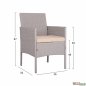 Mobile Preview: SAN DIEGO 4 pcs. - Lounge furniture - Aluminum - CASSIE - Rattan - Gray