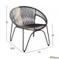 Preview: Garden furniture - Lounge - 4 parts - Metal frame and wicker lining in colorful tones