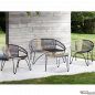 Preview: Garden furniture - Lounge - 4 parts - Metal frame and wicker lining in colorful tones
