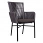 Mobile Preview: Modern outdoor chair in aluminum | Wicker in anthracite