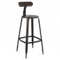 Preview: Bar stool Industrial design metal with backrest Rusty color