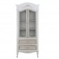 Preview: Showcase made of wood and glass, white-gray patina