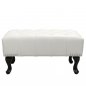 Preview: "Chesterfield" stool / footstool with white leatherette cover