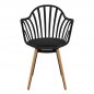 Preview: Anais dinning room chair with wooden legs in black