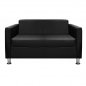 Preview: Sofa 2-seater imitation leather black