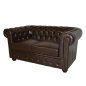 Mobile Preview: Chesterfield-sofa-two-seater-in-brown-leatherette-woodwellde.