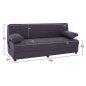 Preview: 3 seater sofa bed EGE with storage space | In gray