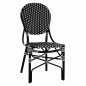 Mobile Preview: ALUMINUM CHAIR BAMBOO LOOK WITH WICKER BLACK WHITE 46x60x96 cm.