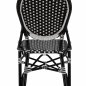 Mobile Preview: ALUMINUM CHAIR BAMBOO LOOK WITH WICKER BLACK WHITE 46x60x96 cm.