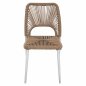 Preview: WHITE ALUMINUM CHAIR WITH PE ROPE BEIGE 45x63x82 cm