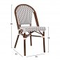 Mobile Preview: DELPHI Bistro Terrace Chair | Black + white | Bamboo | Fabric | Textile | Stackable | Gastro Rattanstuhl Garden chair Garden Terrace chair Terrace Outdoor Outdoor Chairs Stacking chair Bistro chair Gastro chair Gastronomy chair Restaurant chair Kaffees Ne