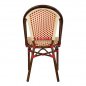 Mobile Preview: DELPHI Bistro Terrace Chair | red + white | Bamboo | Fabric | Textile | Stackable | Gastro Rattanstuhl Garden chair Garden Terrace chair Terrace Outdoor Outdoor Chairs Stacking chair Bistro chair Gastro chair Gastronomy chair Restaurant chair Kaffees