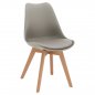 Mobile Preview: VEGAS retro chair in gray and wooden legs in natural color (4 pieces)