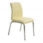 Preview: Kitchen chair with nickel chain and leather | In cream color