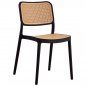 Mobile Preview: CHAIR POLYPROPYLENE BLACK AND BEIGE 41x49x102 cm