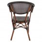 Preview: ALUMINUM ARMCHAIR BAMBOO LOOK BROWN WITH TEXTLINE 60,5x59x81 cm