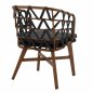 Preview: BAMBOO LOOK ALUMINUM ARMCHAIR WITH WIDE GRAY LACE