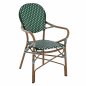 Mobile Preview: BAMBOO LOOK ALUMINUM ARMCHAIR WITH WICKER WHITE GREEN 56x59x98 cm