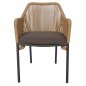 Mobile Preview: ARMCHAIR ALUMINUM ANTHRACITE WITH PE WICKER ROPE BEIGE 56x66x82cm