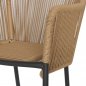 Mobile Preview: ARMCHAIR ALUMINUM ANTHRACITE WITH PE WICKER ROPE BEIGE 56x66x82cm