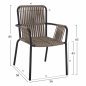 Preview: GREY ALUMINUM ARMCHAIR WITH WIDE CAPSUES ROPE