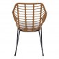 Mobile Preview: METAL ARMCHAIR WITH SOLID DARK CARBON FRAME & BEIGE WICKER