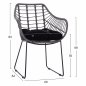 Preview: RADIA ARMCHAIR GRAY WICKER WITH METAL SOLID FRAME 60x62x84 cm