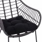 Preview: RADIA ARMCHAIR GRAY WICKER WITH METAL SOLID FRAME 60x62x84 cm