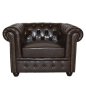 Preview: "Chesterfield" armchair with leatherette cover in dark brown