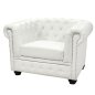 Mobile Preview: "Chesterfield" armchair with imitation leather cover in white