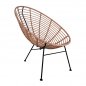 Mobile Preview: Armchair nest type metallic Allegra with wicker in beige color