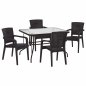 Mobile Preview: DINING ROOM SET 5PCS TABLE 120X70 & POLYP/NEW RECYCLED BROWN ARMCHAIRS