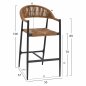 Preview: COAL ALUMINUM BAR STOOL WITH BEIGE ROPE