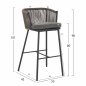 Preview: STOOL WITH METAL FRAME AND GRAY ROPE 53x42x101 cm