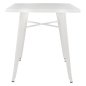 Mobile Preview: Metallic table in milk white color 70x70x76cm