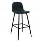 Preview: Bar stool VINTAGE made of metal and synthetic leather seat in gray-black
