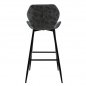 Mobile Preview: Bar stool MAYA | With metal frame and black-gray leatherette seat