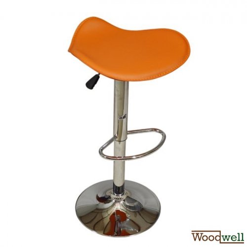 Modern bar stool without backrest in orange