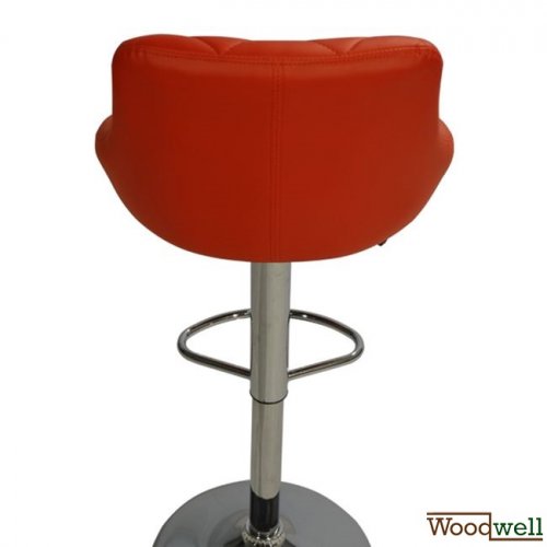 Modern barstool with comfortable upholstery in red