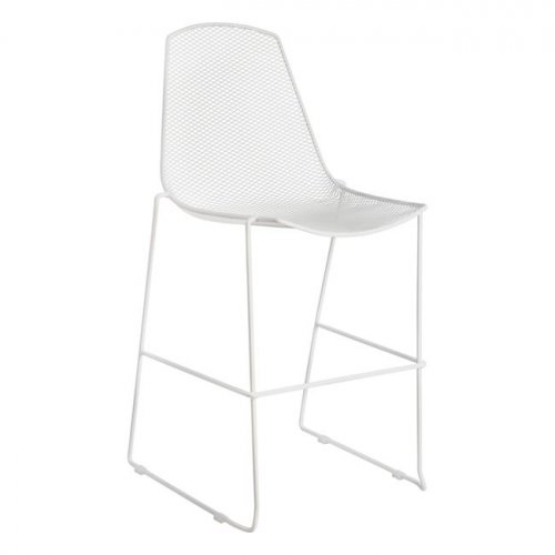 Metal bar stool, Wire, furniture design, weiß