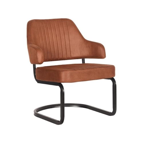 Dining chair OTTA 47x56x87,5 cm | Cognac microfiber