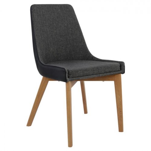 Brea dining chair made of woven fabric (grey)