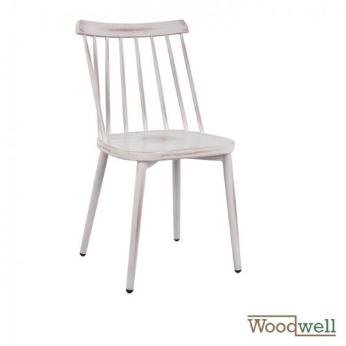Aluminum chair VANESSA, with white patina