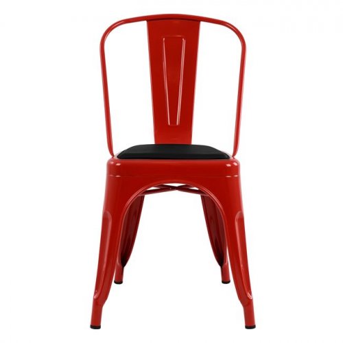 Antique chair in red with seat upholstery