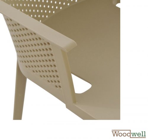 Design chair, set of 4 plastic, beige
