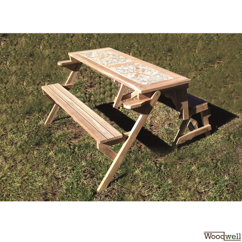 Magic garden bench with conversion to a table-bench combination