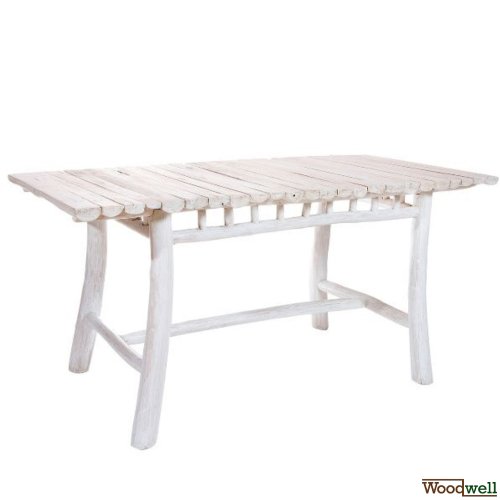 White teak restaurant table