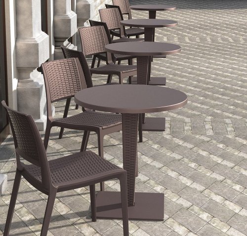 Riva table leg rattan in brown 45x45x71 cm